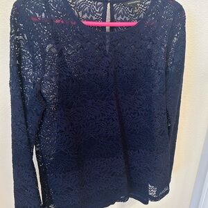 Banana Republic Dark Blue Lace Blouse